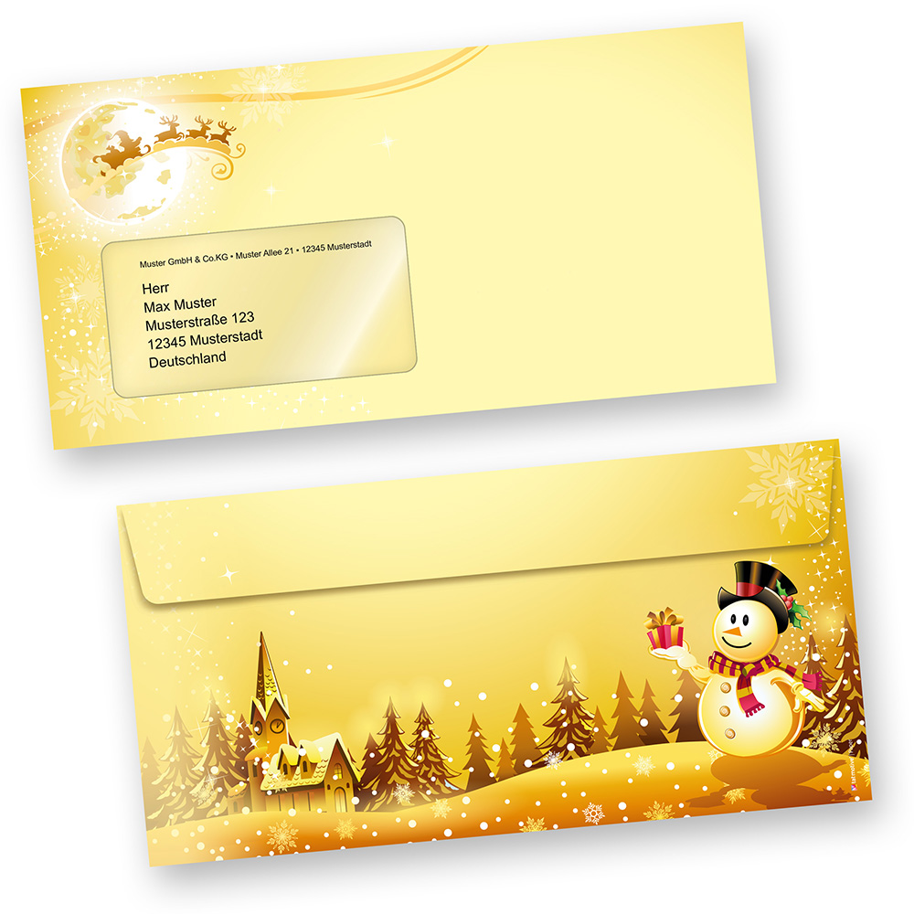 BRIEFPAPIER SCHNEEMANN 10 Sets m.F. Motivpapier Weihnachten DIN A4 EUR