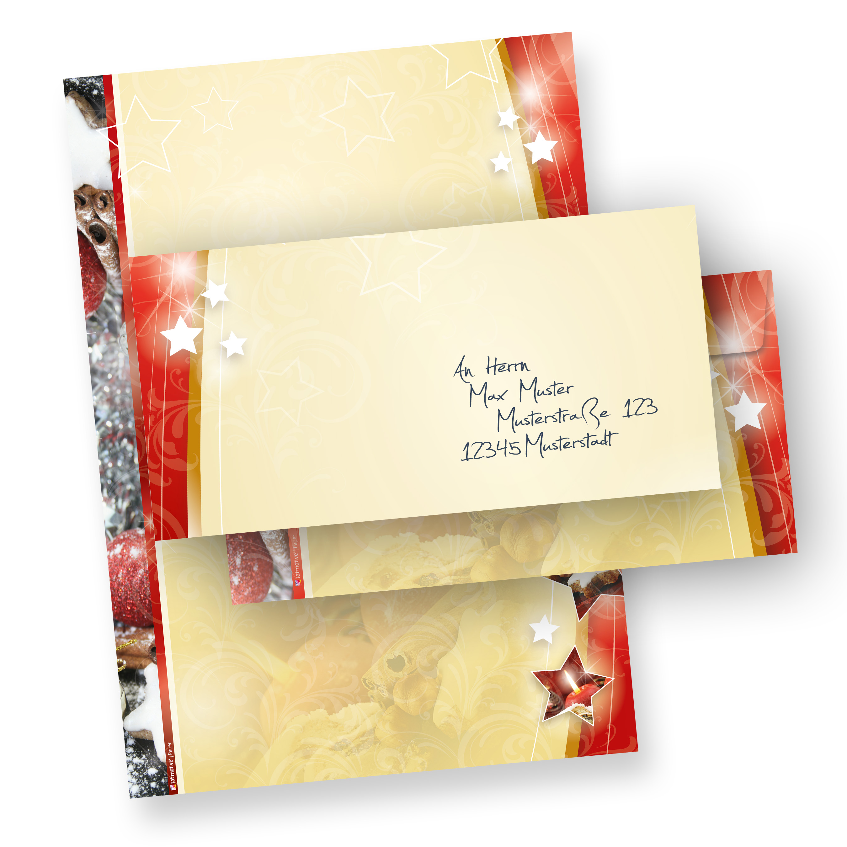Weihnachtsbriefpapier Set 2seitig 25 Sets o.F. Briefpapier Weihnacht