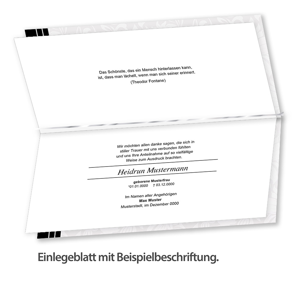 Danksagungskarten Trauer 10 Karten Trauer Kondolenz Schlicht Mit Beschriftung