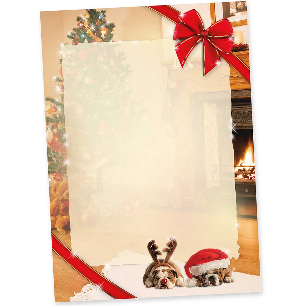 Drollige Hunde Briefpapier Fur Weihnachten 50 Blatt Weihnachtsbriefpapier Mit Motiv Din A4 Bedruckt Tatmotive De Weihnachten Drollige Hunde