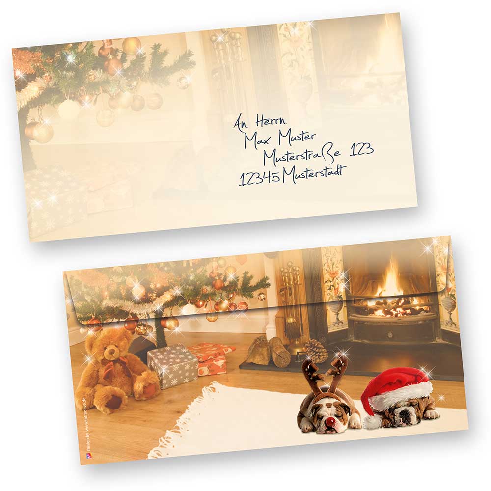 50 Kuverts mF Weihnachtsbaum grau rot Set Weihnachten Briefpapier 50 Blatt A4 