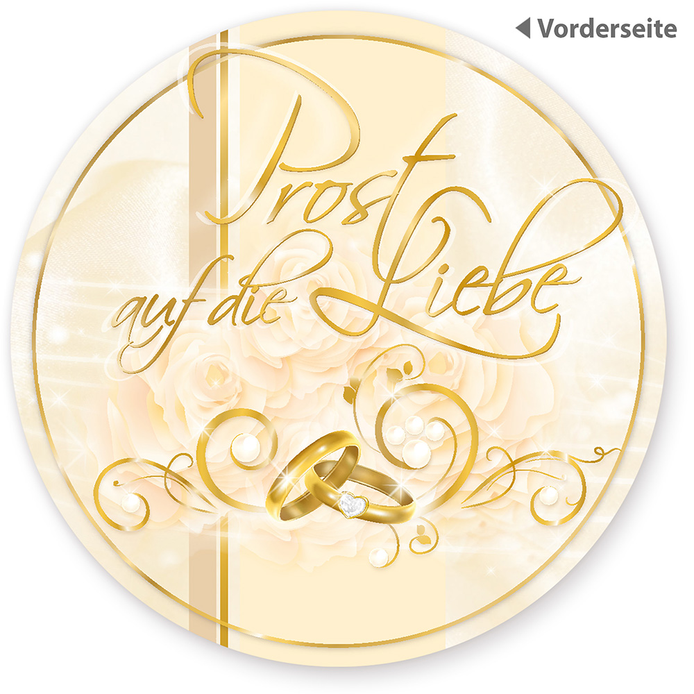 Aufkleber Hochzeit elegant I mit Personalisierung I Ja-Hochzeitsshop