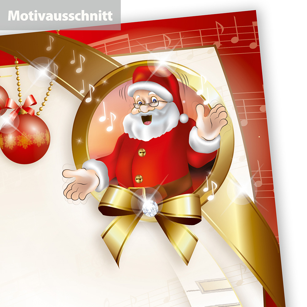 Weihnachtspapier Musik 100 Blatt Briefpapier Weihnachten Motivpapier