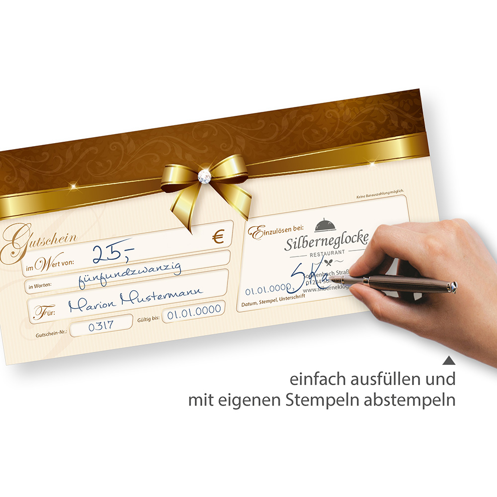 10 x DIN lang Geschenk Gutscheine neutral in exclusiver Premium Ausführung 