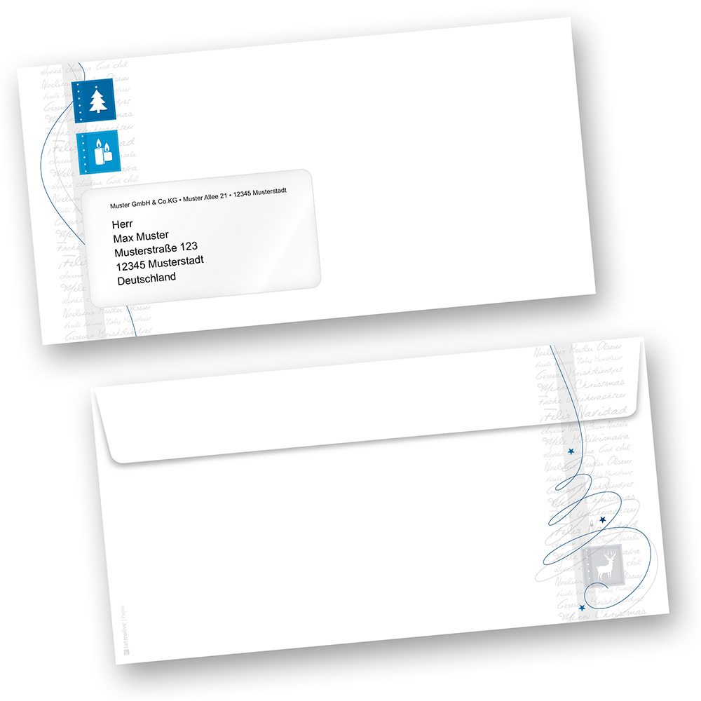 Marienkäfer Set 100-teilig 50 Blatt Briefpapier Symbole des Glücks Klee 50 Stück Briefumschläge DIN lang ohne Fenster 5572+6572