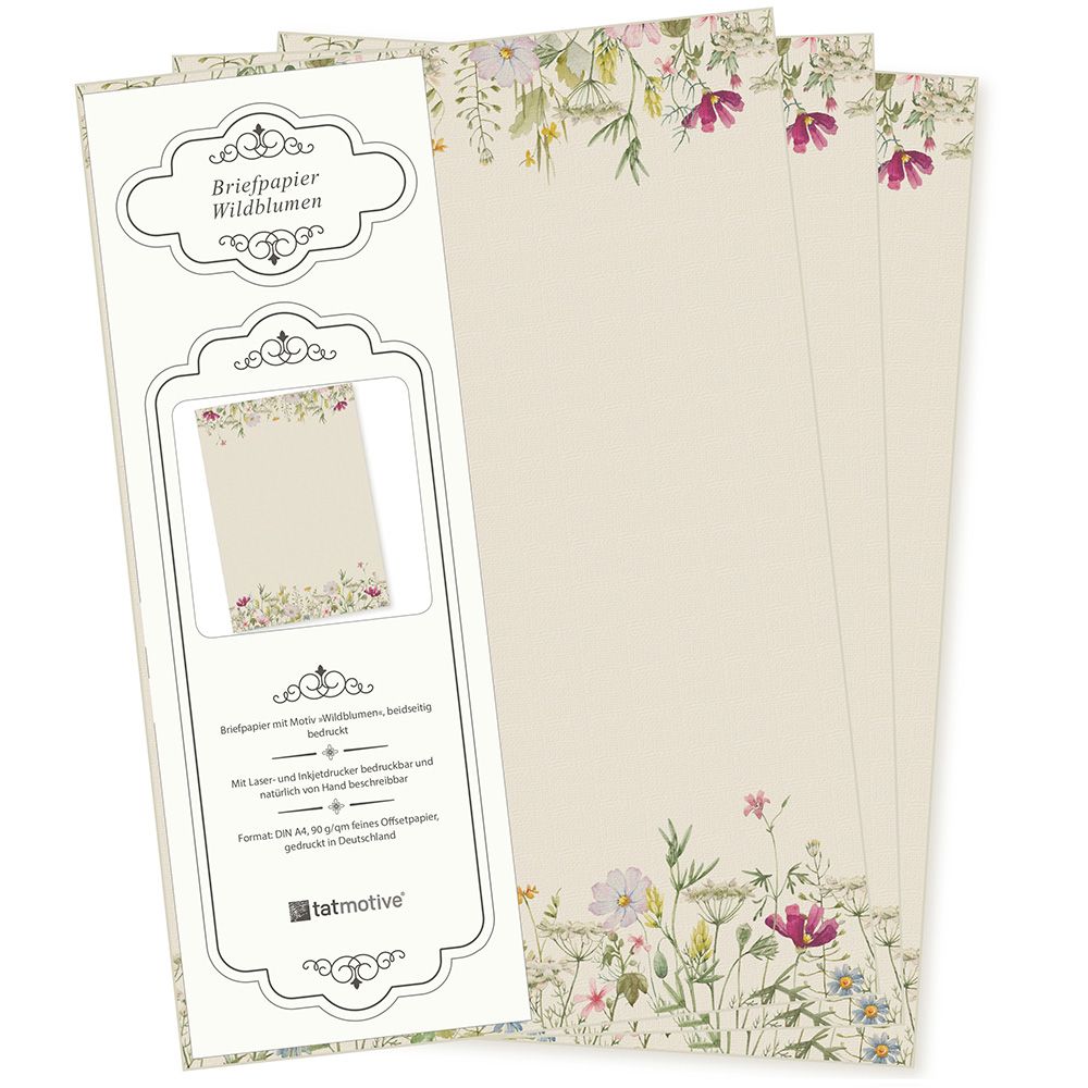 25 Blatt Motivpapier Blumen-5148 DIN A4 Briefpapier weiße schöne Lilien 