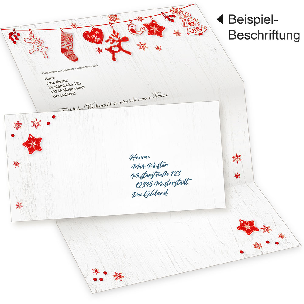 TATMOTIVE 01-0127-0090-00502 Red Modern Art 500 Blatt Weihnachtsbriefpapier geschäftlich für Firmen