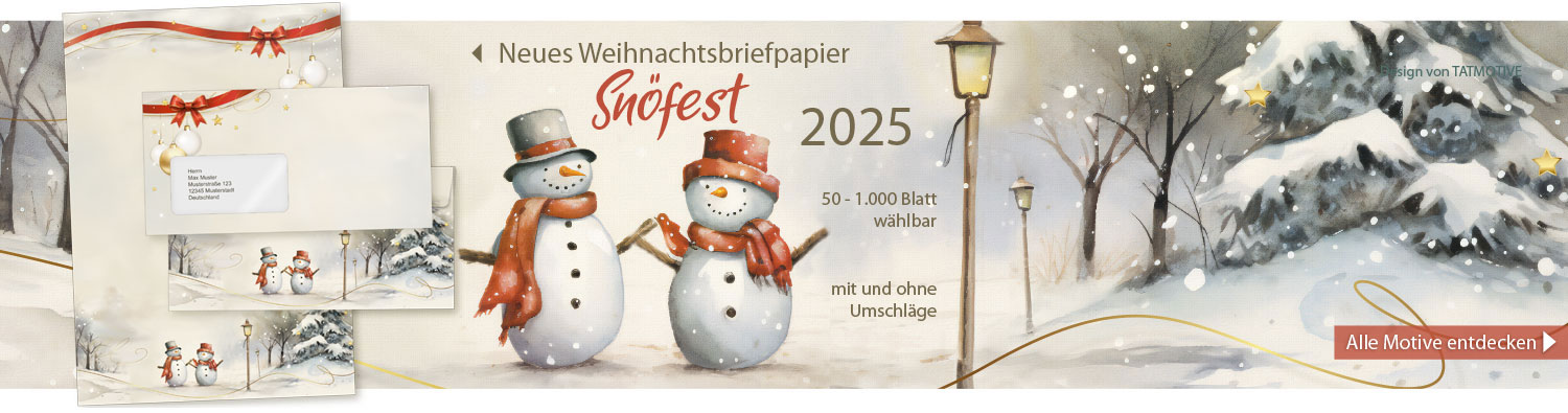 Weihnachtsbriefpapier von Tatmotive Übersicht
