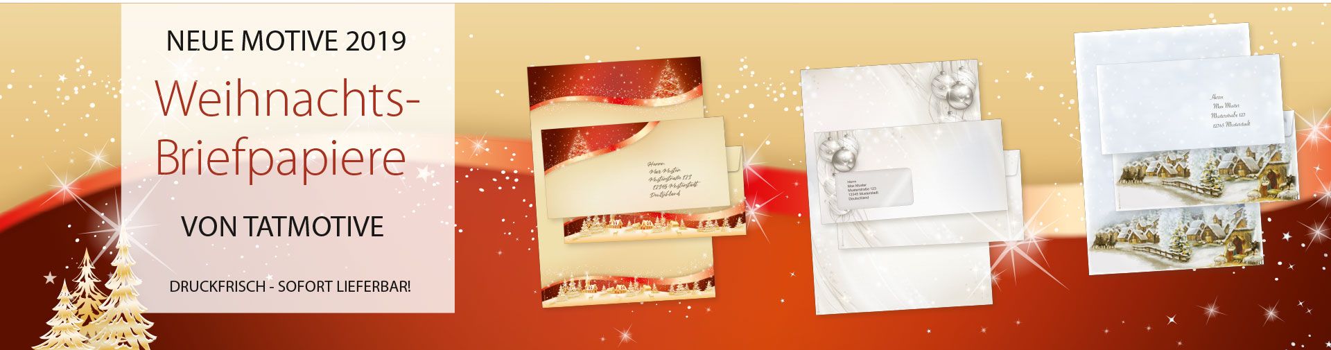 TATMOTIVE Weihnachtsbriefpapier NORDPOL EXPRESS - 25 Sets DIN A4 Mit Umschlägen