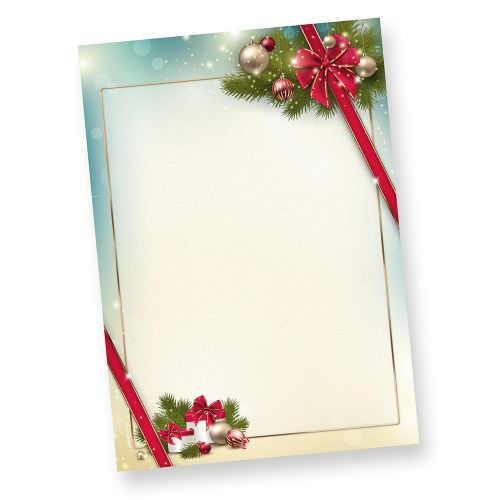 Briefpapier Weihnachten Motiv Rote Schleife Weihnachtsbriefpapier Vorlagen Ebay
