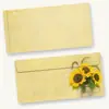 Briefumschläge Sonnenblumen (50 Stück) beidseitig bedruckte DIN lang Umschläge gelb