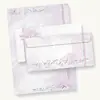 Briefpapier Hochzeit silbergrau (25 Sets inkl. Kuverts) beidseitig bedrucktes A4 Schreibpapier inkl. Kuverts, mit Eheringen und Ranken für hinreissend schöne Hochzeitspost, vielseitig verwendbar