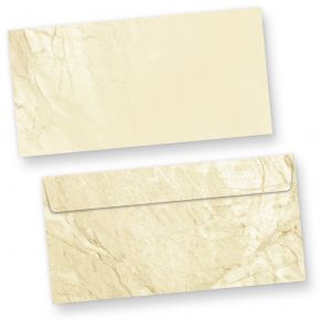 Briefumschläge braun marmoriert (50 Stück o.F.) DIN lang Umschläge Marmor ohne Fenster haftklebend