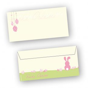 Briefumschläge Ostern rosa (50 Stück) DIN lang Umschlag mit Ostermotiv