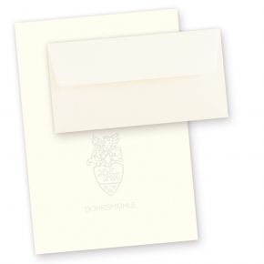 Gohrsmühle Briefpapier Set mit Wasserzeichen (50 Sets) DIN A4 mit gefütterte Briefumschläge, hochwertig & edel