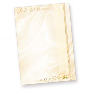 Briefpapier Hochzeit creme (50 Stück) beidseitig bedrucktes A4 Schreib-Papier, z.B. für Einladungen , Kirchen-Hefte, Hochzeits-Zeitung
