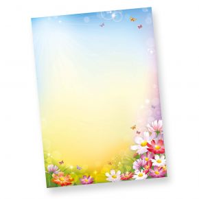 FLORENTINA Briefpapier (20 Blatt) Hochwertiges Motivpapier mit bunten Blumen