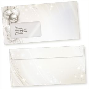 ELEGANCE 50 Stück Weihnachtsumschläge Din lang mit Fenster Umschläge Weihnachten Fensterumschläge selbstklebend