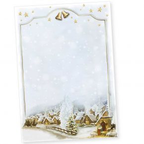 Weihnachtsdorf 50 Blatt Christliches Weihnachtsbriefpapier Briefpapier Weihnachten kirchliches Motiv