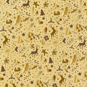 Geschenkpapier Weihnachten Gold Natura 5 Bogen 84 x 59 cm, Recycling-Papier gedruckt, Weihnachtsgeschenkpapier Weihnachtspapier