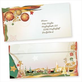 100 Briefumschläge Motiv Weihnachten Weihnachts Wichtel DL mit Fenster Kuverts 