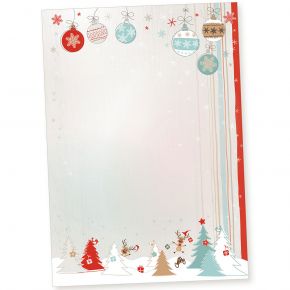 Joulujuhla 50 Blatt Briefpapier Weihnachten A4, Weihnachtsbriefpapier