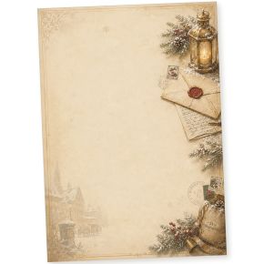 Natalis Antique 50 Blatt Weihnachtsbriefpapier nostalgisch A4Vintage Briefpapier Weihnachten A4, beidseitig bedruckt