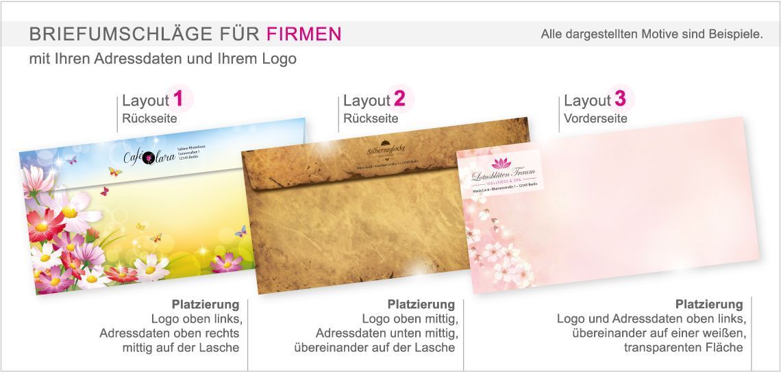 Tatmotive Wunschdesign Briefumschläge